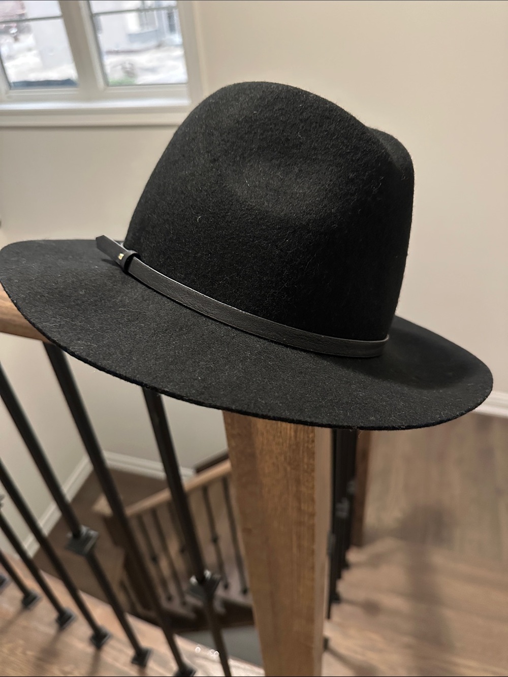 Banana Republic Black Wool Fedora with Trim